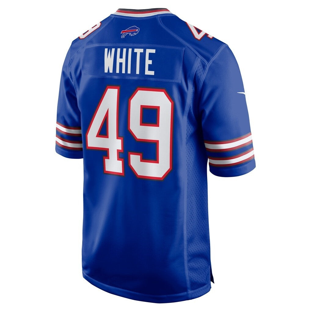B.Bills #49 DaShaun White Royal KLUNKIM Team Game Jersey