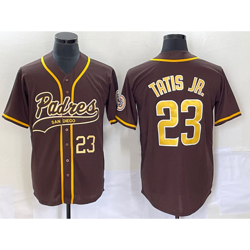San Diego Padres #23 Fernando Tatis Jr Number Brown KLUNKIM NEW 2023 Cool Base Stitched Jersey