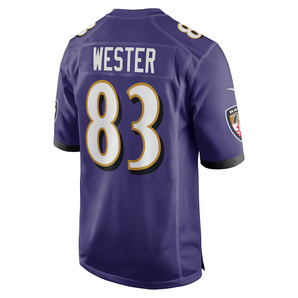 B.Ravens #83 LaJohntay Wester Purple KLUNKIM Team Game Jersey