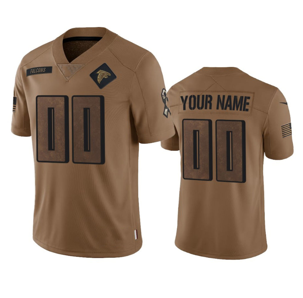 Custom A.Falcons Active Player 2023 Brown KLUNKIM Salute To Setvice Limited Stitched Jersey
