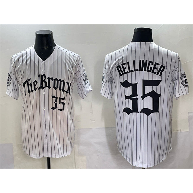 New York Yankees #35 Cody Bellinger White KLUNKIM Pinstripe 'Gothic Legacy Edition' Vapor Premier Limited Stitched Jersey