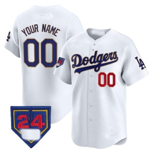 Custom Los Angeles Dodgers 2024 Spring Training Patch Vapor Premier Limited Jersey ¨C White KLUNKIM