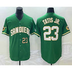San Diego Padres #23 Fernando Tatis Jr Number Green KLUNKIM Cool Base Stitched Jersey