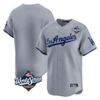 Los Angeles Dodgers Blank Player Gray KLUNKIM Limited Game World Series Stitched Jerseys