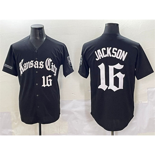 Kansas City Royals #16 Bo Jackson Black KLUNKIM 'Gothic Crown Edition' Vapor Premier Limited Stitched Jersey
