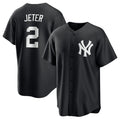 New York Yankees #2 Derek Jeter Black KLUNKIM Lights Out Limited Stitched Jersey