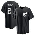 New York Yankees #2 Derek Jeter Black KLUNKIM Lights Out Limited Stitched Jersey