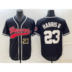 Atlanta Braves #23 Michael Harris II Number Black KLUNKIM Cool Base Stitched Jersey