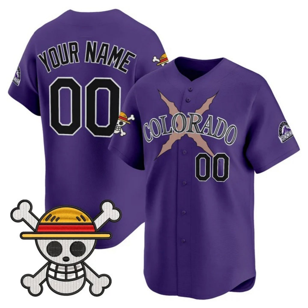 Custom Colorado Rockies x One Piece Purple KLUNKIM Vapor Premier Limited Jersey - Stitched
