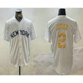 New York Yankees #2 Derek Jeter White KLUNKIM Pinstripe Name Fashion Cool Base Jersey