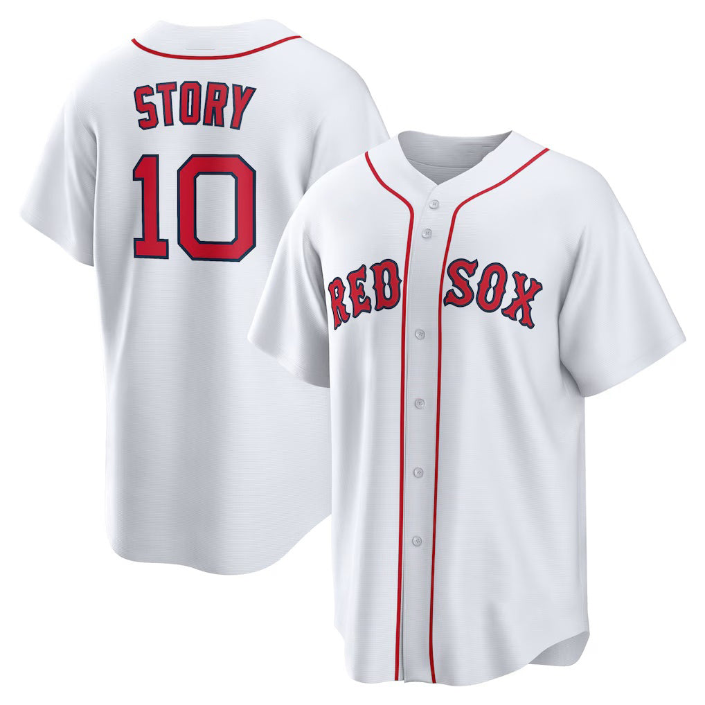 Boston Red Sox #10 Trevor Story White KLUNKIM Home Replica Jersey