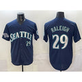 Seattle Mariners #29 Cal Raleigh Navy KLUNKIM With 2025 AL West Division Champions Patch Limited Stitched jersey