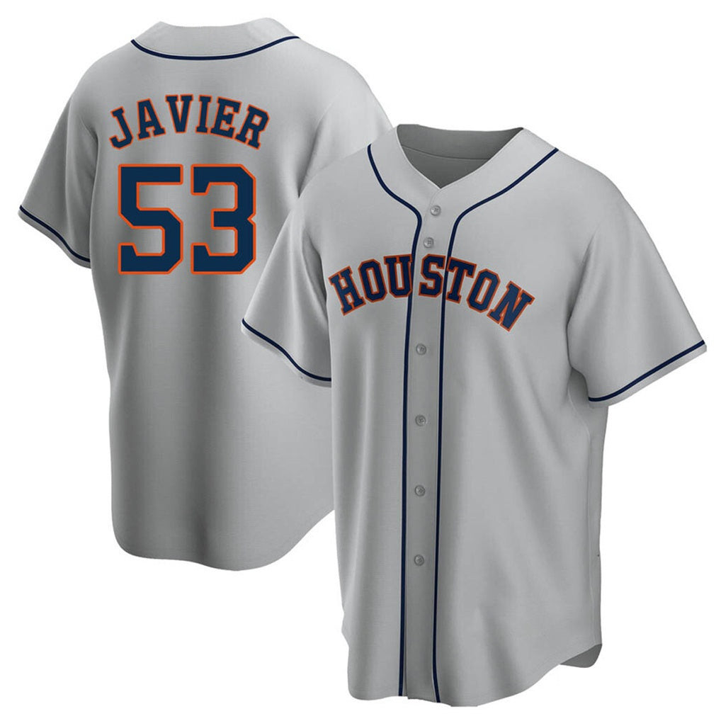 Houston Astros #53 Cristian Javier Player Gray KLUNKIM Home Game Stitched Jerseys