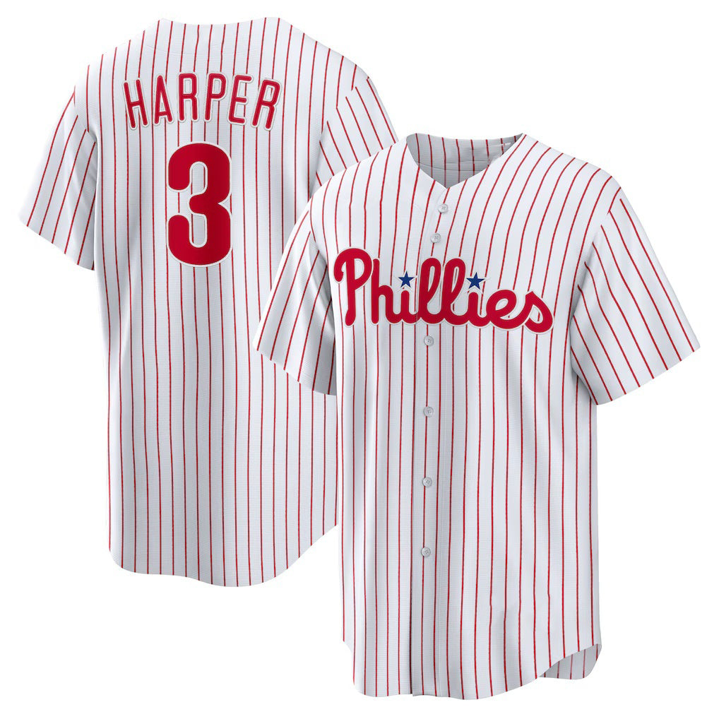 Philadelphia Phillies #3 Bryce Harper White KLUNKIM Home Replica Player Name Jersey