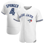 Toronto Blue Jays #4 George Springer White KLUNKIM Flex Base Stitched Jersey