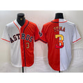Houston Astros #3 Jeremy Pena Number White Orange KLUNKIM Split Stitched Jersey 2