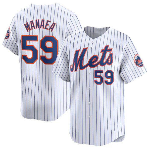 New York Mets #59 Sean Manaea White KLUNKIM 2024 Home Limited Stitched Jersey