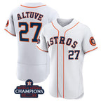 Houston Astros #27 Jose Altuve White KLUNKIM 2022 World Series Champions Flex Base Stitched Jersey