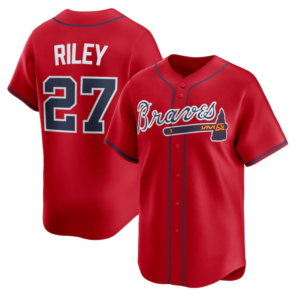 Atlanta Braves #27 Austin Riley Red KLUNKIM Alternate Limited Player Jersey