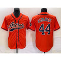 Houston Astros #44 Yordan Alvarez Orange KLUNKIM With Patch Cool Base Stitched Jersey