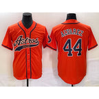 Houston Astros #44 Yordan Alvarez Orange KLUNKIM With Patch Cool Base Stitched Jersey