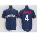 Minnesota Twins #4 Carlos Correa 2023 Navy Blue KLUNKIM Cool Base Stitched Jersey
