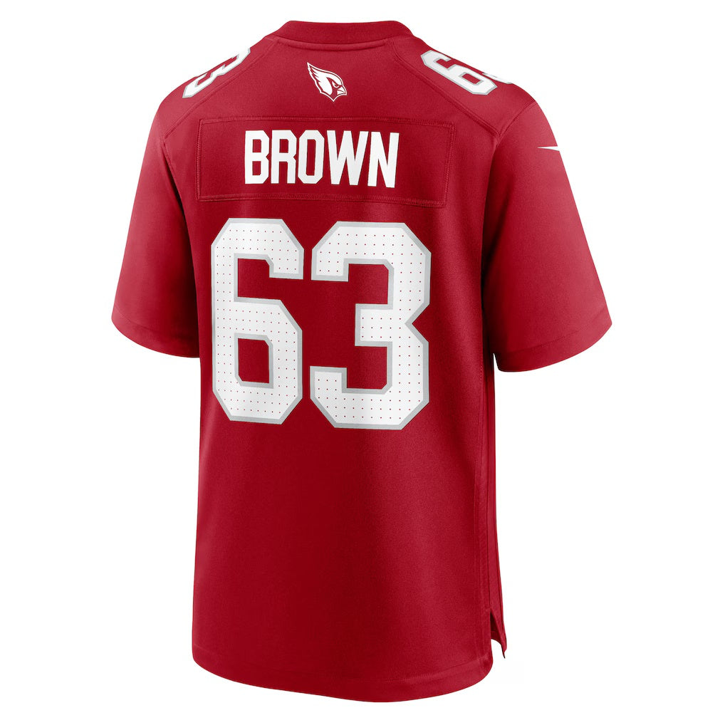 A.Cardinals #63 Evan Brown Cardinal KLUNKIM Team Game Jersey