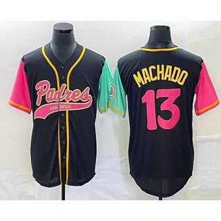 San Diego Padres #13 Manny Machado Black KLUNKIM NEW 2023 City Connect Cool Base Stitched Jersey