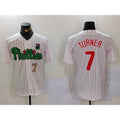 Philadelphia Phillies #7 Trea Turner White Green KLUNKIM Cool Base Stitched Jerseys