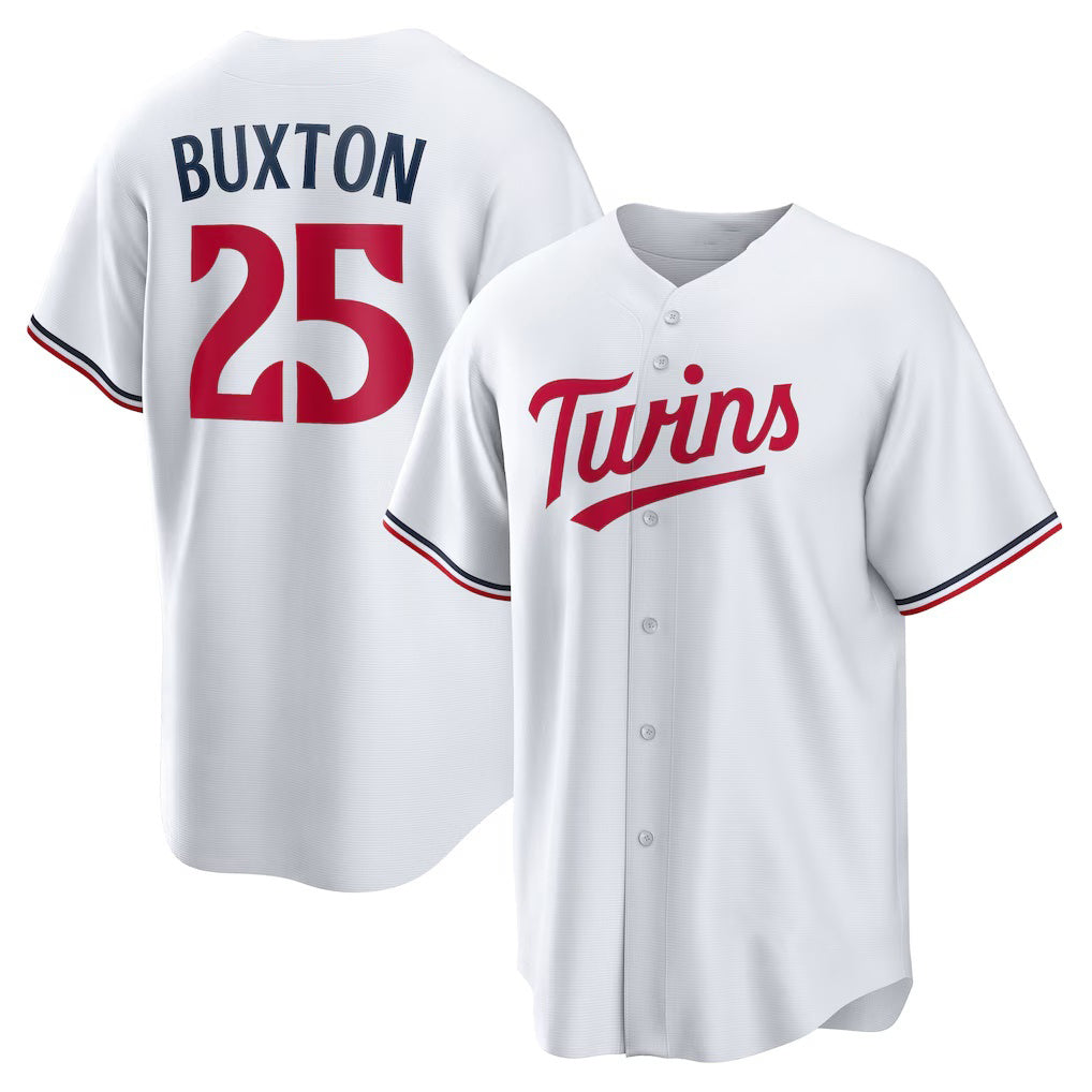Minnesota Twins #25 Byron Buxton White KLUNKIM Home Replica Jersey