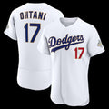 Los Angeles Dodgers #17 Shohei Ohtani White KLUNKIM 2026 Gold Collection Authentic Jersey