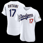 Los Angeles Dodgers #17 Shohei Ohtani White KLUNKIM 2026 Gold Collection Authentic Jersey