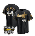 Houston Astros #44 Yordan Alvarez Black Gold KLUNKIM 2022 World Series Stitched Jersey