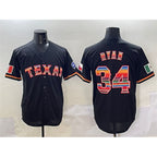 Texas Rangers #34 Nolan Ryan Black KLUNKIM Mexico Limited Stitched Jersey