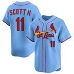 St. Louis Cardinals #11 Victor Scott II Light Blue KLUNKIM Alternate Limited Stitched Jersey