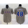 Texas Rangers #48 Jacob deGrom Gray KLUNKIM With Patch Cool Base Stitched Jersey
