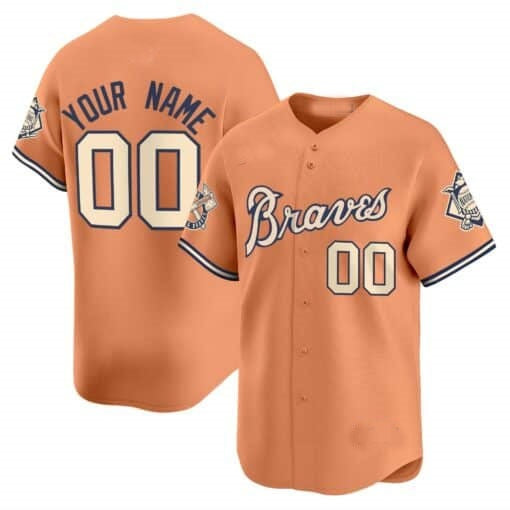 Custom Atlanta Braves Peaches n¡¯ Cream Vapor Premier Limited Jersey ¨C All Stitched-Peaches KLUNKIM