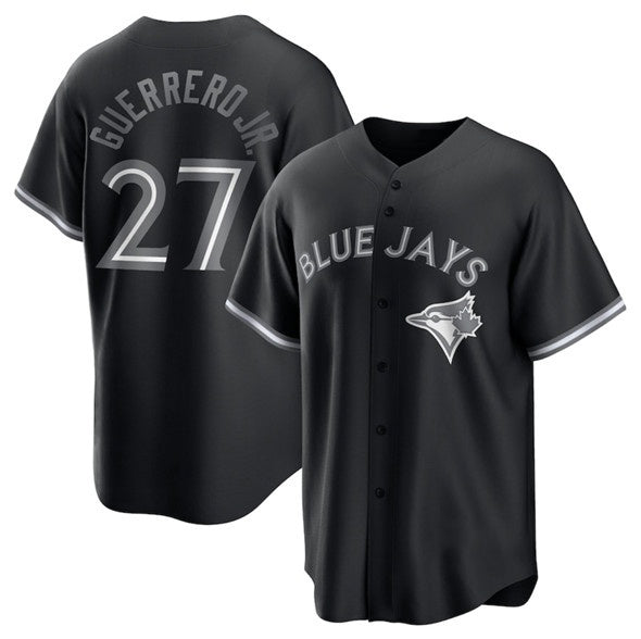 Toronto Blue Jays #27 Vladimir Guerrero Jr. Black KLUNKIM Lights Out Limited Stitched Jersey