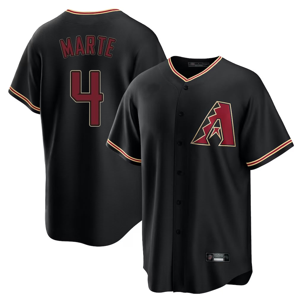 Arizona Diamondbacks #4 Ketel Marte Player Black KLUNKIM Limited Home Stitched Jerseys