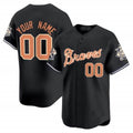 Custom Atlanta Braves Peaches n¡¯ Cream Vapor Premier Limited Jersey - Black KLUNKIM
