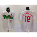 Philadelphia Phillies #12 Kyle Schwarber White Green KLUNKIM Cool Base Stitched Jerseys