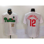 Philadelphia Phillies #12 Kyle Schwarber White Green KLUNKIM Cool Base Stitched Jerseys
