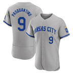 Kansas City Royals #9 Vinnie Pasquantino Player Gray KLUNKIM Limited Elite Home Game Stitched Jerseys