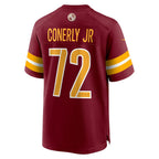 W.Commanders #72 Josh Conerly Jr. Burgundy KLUNKIM 2025 Draft First Round Pick Game Jersey
