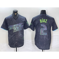 Tampa Bay Rays #2 Yandy Diaz Number Charcoal KLUNKIM 2024 City Connect Limited Stitched Jersey 2