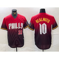 Philadelphia Phillies #10 JT Realmuto Red KLUNKIM 2024 City Player Number Cool Base Jerseys