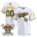 Custom Los Angeles Dodgers x One Piece x Mamba White KLUNKIM Vapor Premier Limited Jersey - Stitched