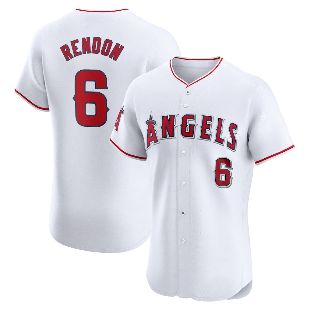 Los Angeles Angels #6 Anthony Rendon White KLUNKIM Home Elite Player Jersey