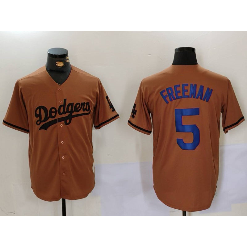 Los Angeles Dodgers #5 Freddie Freeman Olive KLUNKIM Cool Base Limited Stitched Jersey