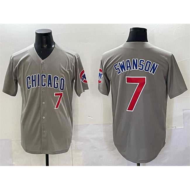 Chicago Cubs #7 Dansby Swanson Gray KLUNKIM Limited Stitched Jersey